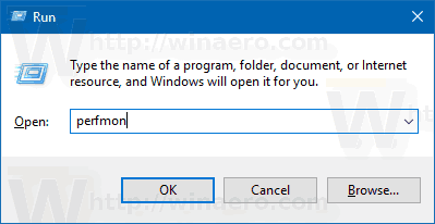 Perfmon Windows 10 실행