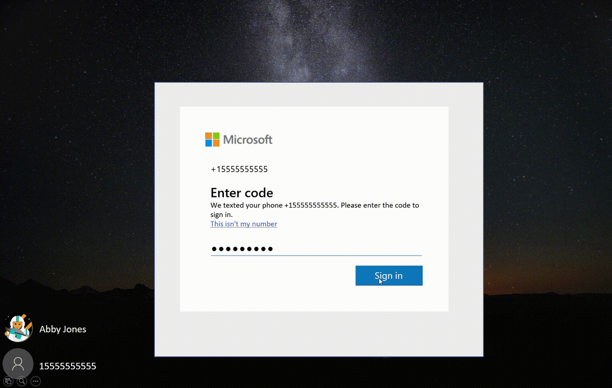 Tālruņa numura izmantošana paroles vietā, lai pieteiktos savā Microsoft kontā