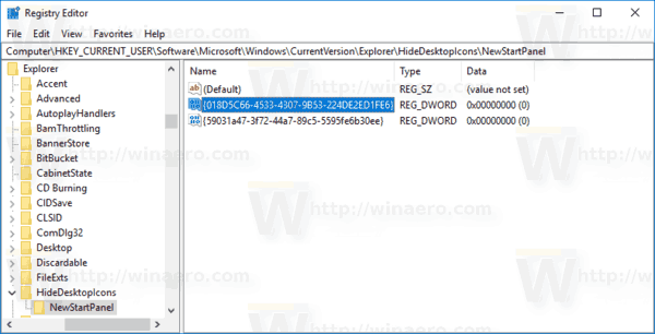 Windows 10 Newstartpanel Créer un nouveau Dword