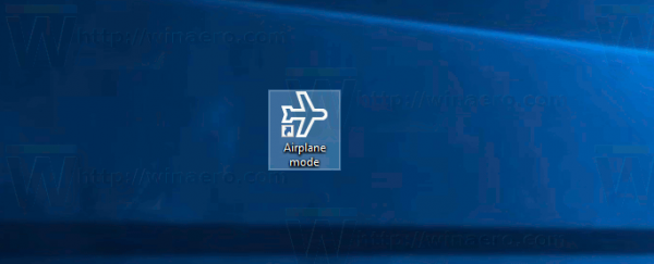 Logotip de drecera del mode avió de Windows 10