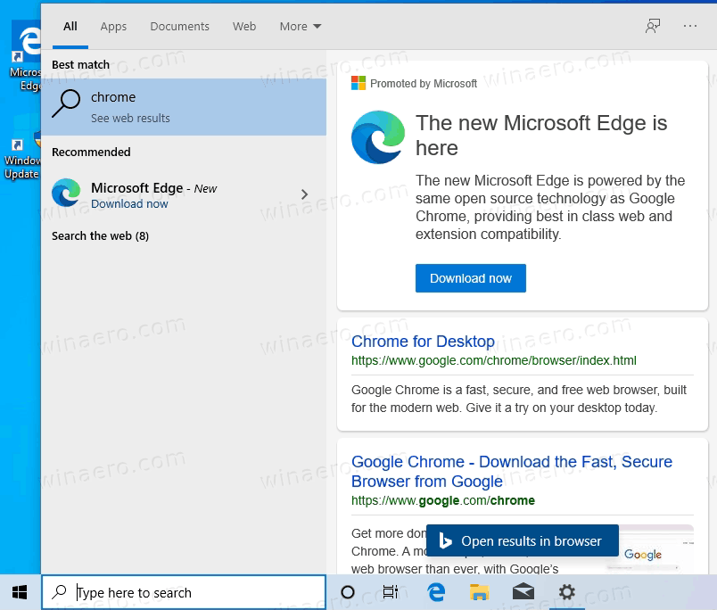 Chrome Edge-advertenties