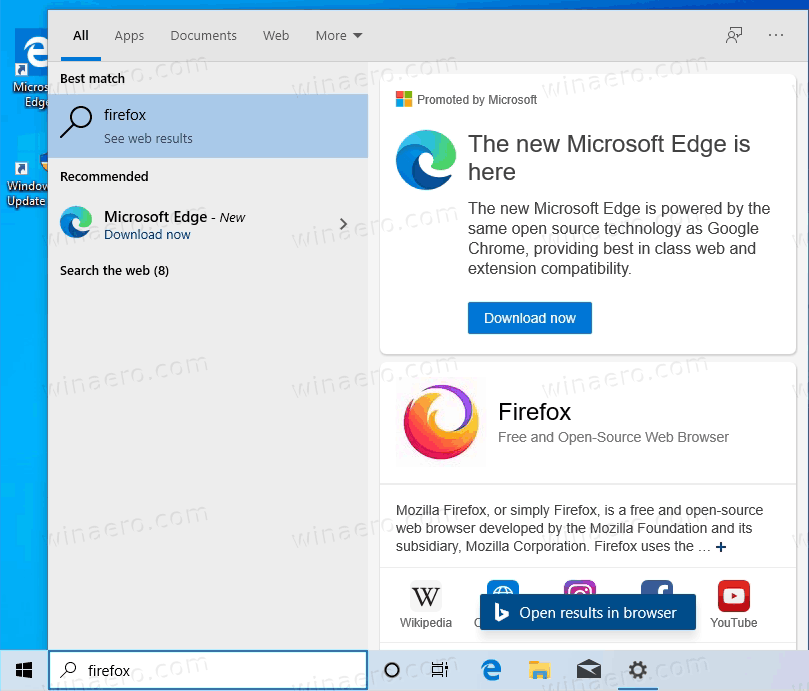 Firefox Edge-Anzeigen