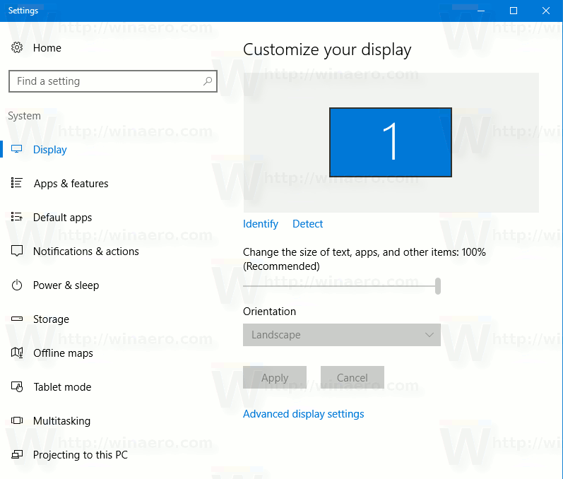 Windows 10 AU -näyttöasetukset