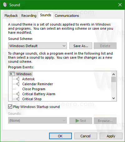 Windows 10 lubab käivitusheli