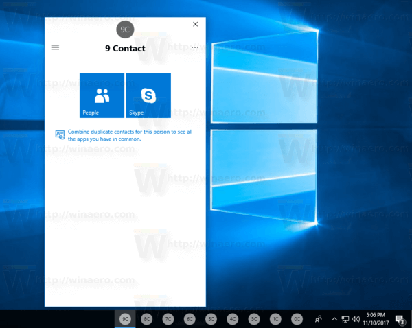 Windows 10의 작업 표시 줄에 3 개 이상의 연락처 고정