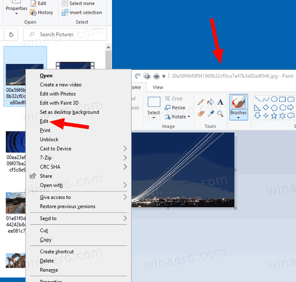 Windows 10 צייר כברירת מחדל ערוך פקודת תמונה