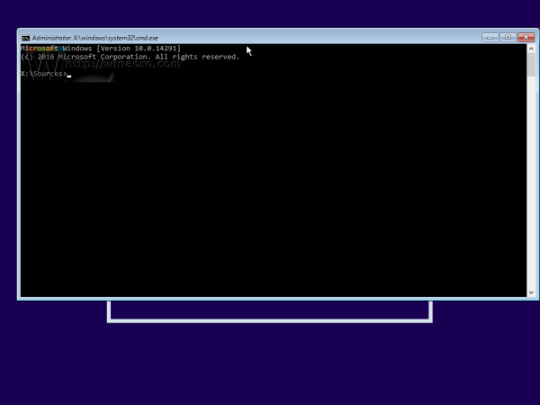 Ekran konfiguracji systemu Windows 10 cmd