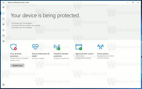 Windows 10 säkerhetscenter