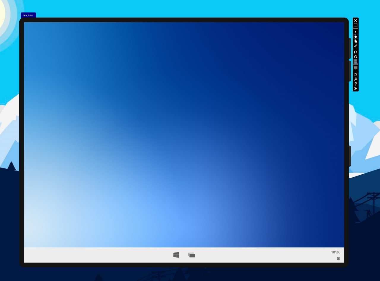 Duże urządzenie z jednym ekranem systemu Windows 10X