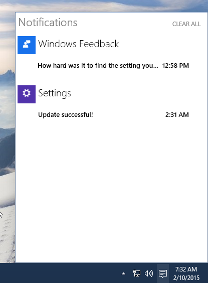 értesítések letiltották a Windows 10-et