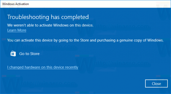 Poradce při potížích s aktivací systému Windows 10 selže