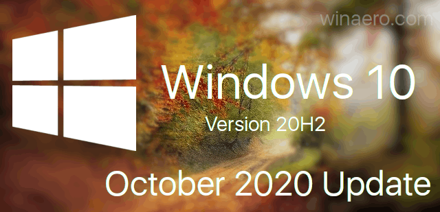 Banner do Windows 10 20h2 de outubro