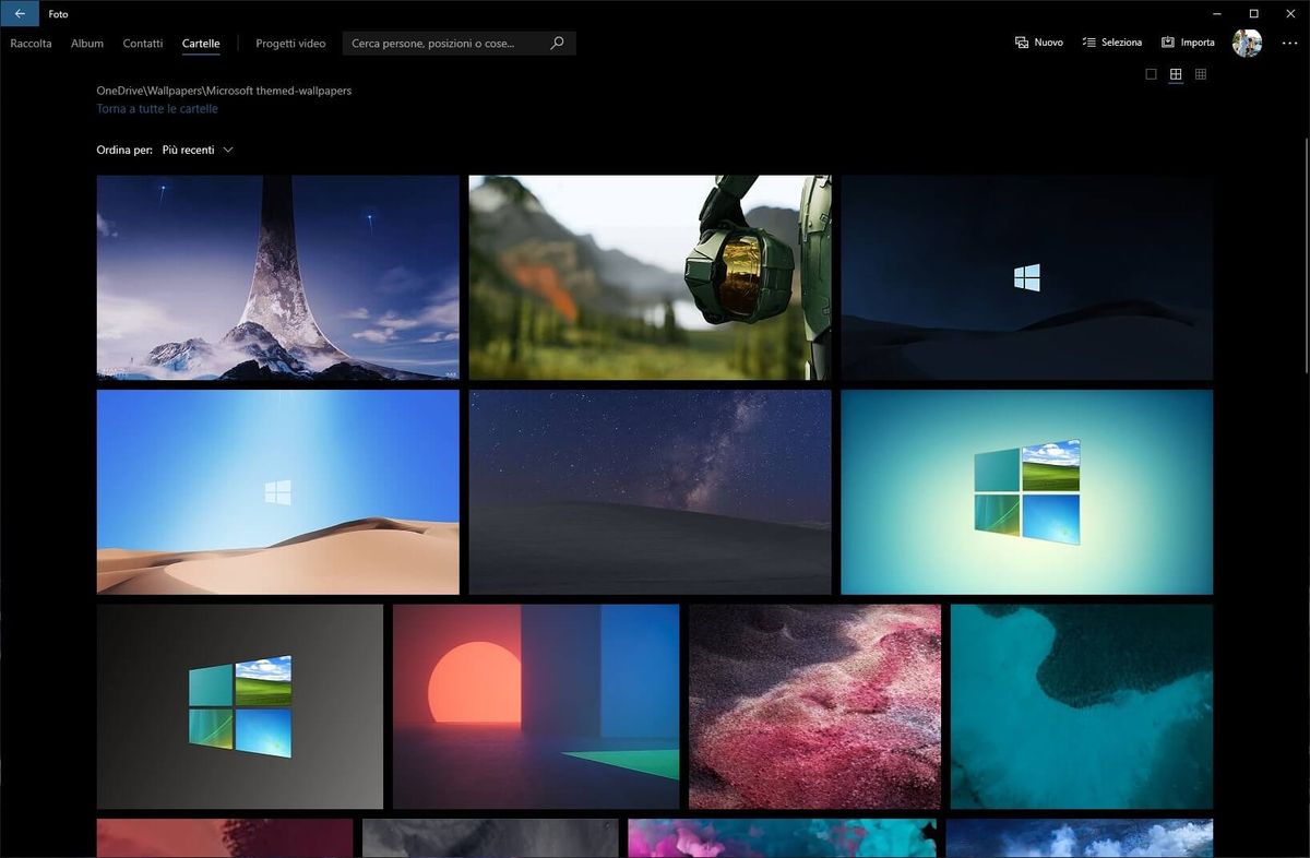 Microsoft Photo al nou disseny del tema fosc de Windows 10