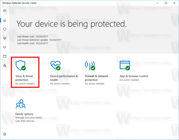 Windows 10 Huwag paganahin ang Windows Defender Tweak