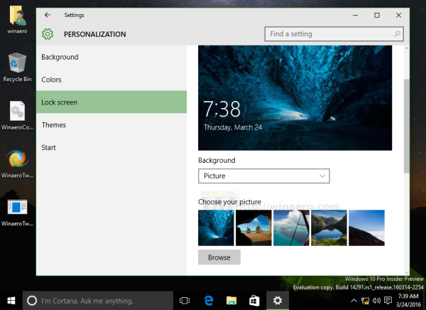 Windows 10 nastavuje vlastný obrázok na uzamknutej obrazovke 2