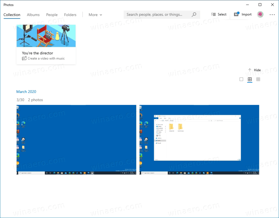 Banner do aplicativo de fotos do Windows 10