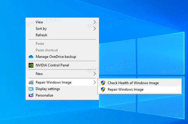 Windows 10 Korjaa Windowsin kuvan pikavalikko