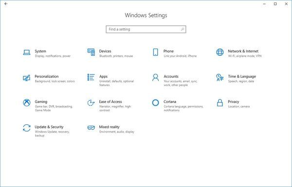 Configuración Fluent Design Windows 10 1