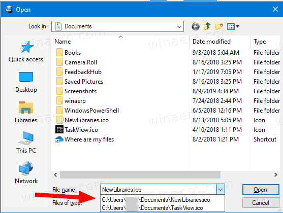 Windows 10 최근 파일 드롭 다운 목록 비활성화