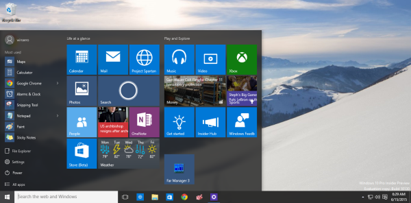 zoznam najpoužívanejších Windows 10 povolený