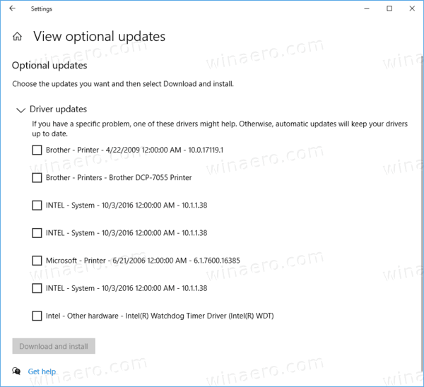 Mises à jour facultatives de Windows 10 3