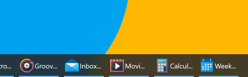 Icônes colorées de Windows 10 dans la barre des tâches