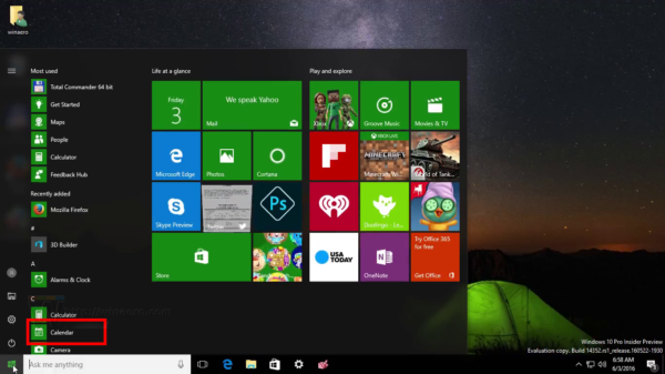 Windows 10 캘린더가 공휴일을 표시하도록 1