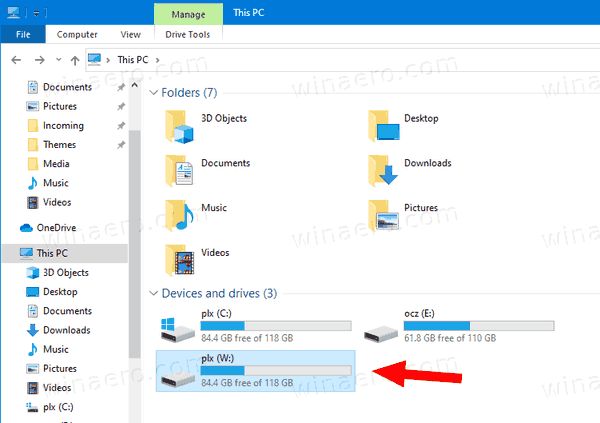 Contenu du lecteur virtuel Windows 10 Subst
