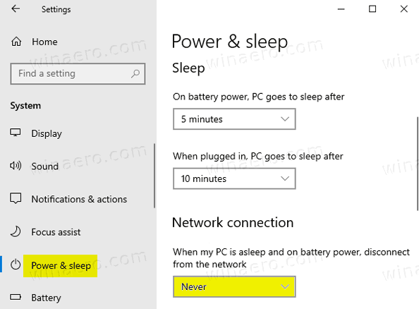 Windows 10 מריץ הגדרות תוכנית צריכת חשמל
