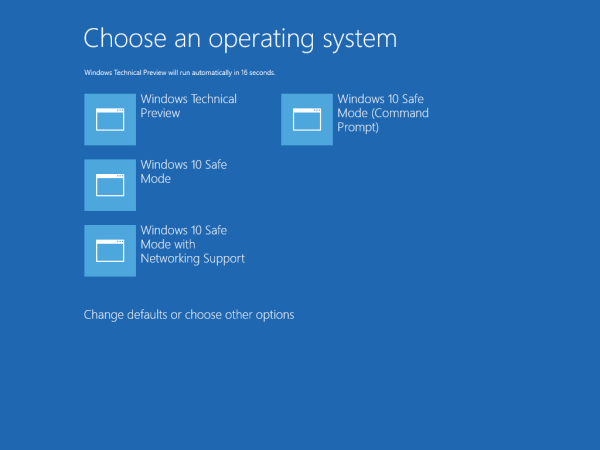 Windows 10-Optionen für das Startmenü im abgesicherten Modus