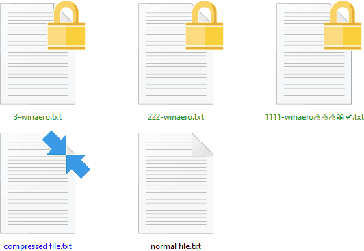 Vis komprimerte krypterte filer i farger i File Explorer