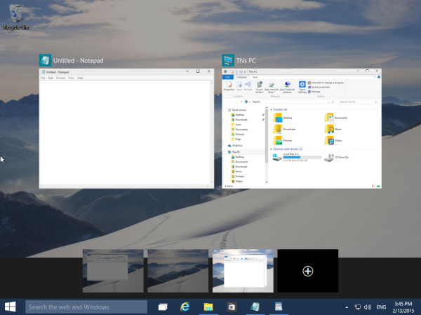 изглед на задача отворен Windows 10