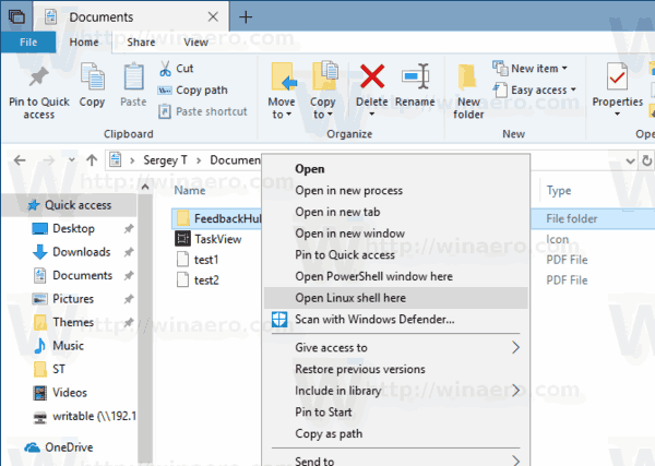 Otevřete linuxové prostředí zde Windows 10