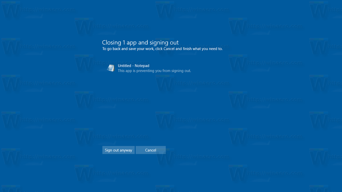 Windows 10 AutoEndTasks أغلق موجه التطبيقات 1