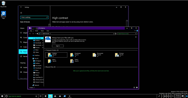 Windows 10-Modus mit hohem Kontrast