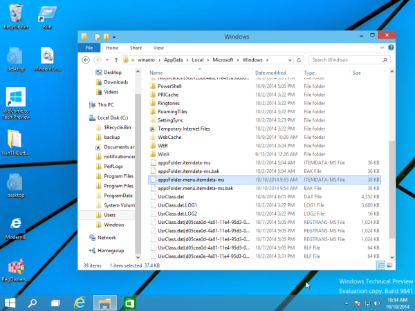 súbor ponuky Štart v systéme Windows 10