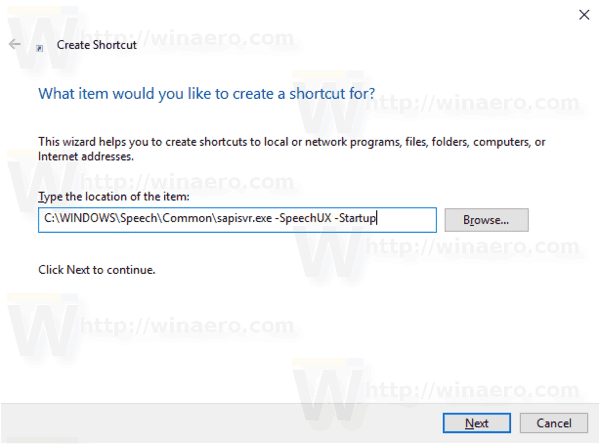 Windows 10 Membuat Pintasan Pengenalan Pidato 1