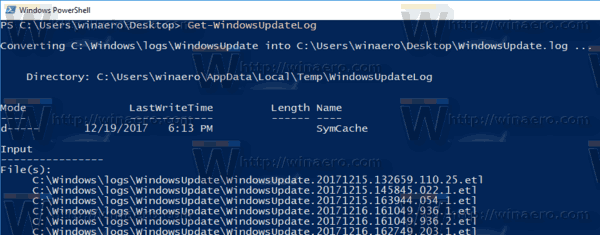 Windows 10 FInd Windows Update Log