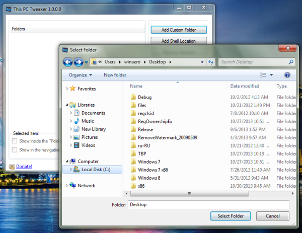 Tambah Folder Desktop