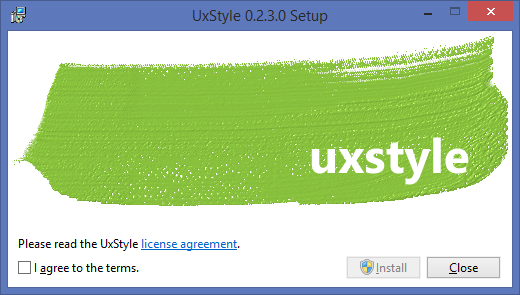 UxStyle 0.2.3.0 Oppsett