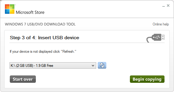 Windows 7: n USB-DVD-lataustyökalu 3