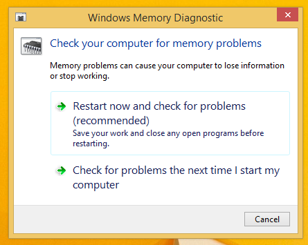 Windows atminties diagnostika
