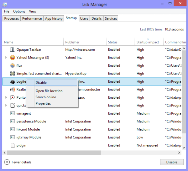 „Windows 8“ užduočių tvarkyklė
