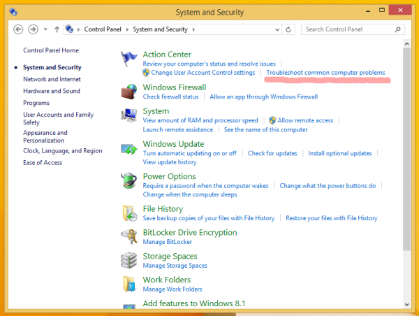 Sicherheitscenter von Windows 8.1