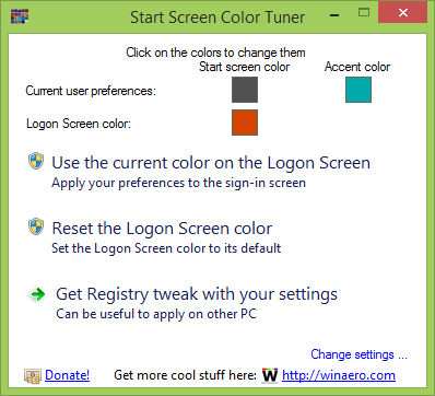 baguhin ang kulay ng background sa pag-logon ng Windows 8.1