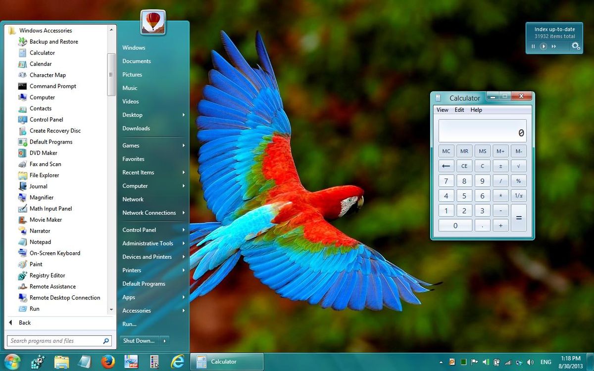 Aero Glass Windows 8-l - näeb välja nagu Windows 7, ei