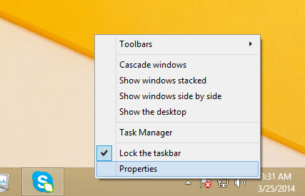 désactiver les listes de raccourcis dans Windows 8