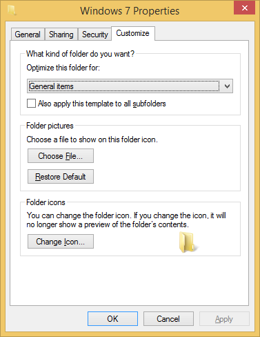 Sesuaikan Properti Folder