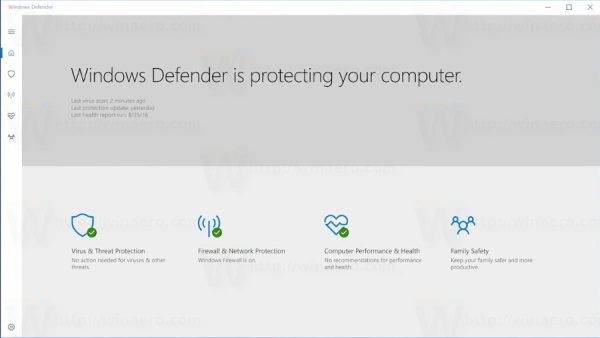 Windows-защитник-обновленный пользовательский интерфейс