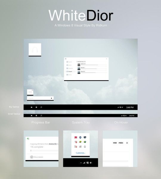 WhiteDior-visuaalinen tyyli Windows 8: lle